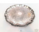Bandeja Redonda Cinzelada Prata 90 Wolff. Medida  32 cm diametro