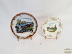2  pratos decorativos em porcelana rerpesentando paises europeus.  19 cm e 16,5 cm de diametro. nao acompanham os suportes Medida:
