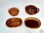 Lote 4 Cestas em Palha de Diversos Tamanhos. Medidas Forrada 22 cm x 25 , Redonda 16 cm diametro e Ovais 24 x 17 cm e 22 x 14 cm