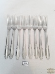 8 Garfos de Sobremesa em Alço Inox Hercules Cabo Trabalhado. Medida 16,5 cm comprimento