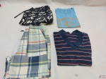 Lote de 4 peças de roupa infantil. Sendo 2 bermudas e 2 camisas. Peças para 4 à 6 anos.