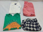 Lote de 4 peças de roupa infantil. Sendo 2 bermudas e 2 camisas. Peças para 4 à 6 anos.