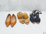 Lote de 3 calçados femininos, sendo 2 sapatos e 1 sapatilha. Todos tamanho 35.