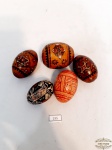 5 Ovos Decorativos Pintado Artesanalmente em Madeira  Russos. Medida 5 e 6 cm comprimento