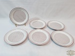 Jogo de 06 Pratos de Sobremesa Decorados Porcelana Real. Medida 19 cm diametro