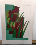 CARLOS SCLIAR -PINTURA ABSTRATA 1 - LITOGRAFIA ASSINADA S/ MOLDURA  -  TIRAGEM LIMITADA DE 2  - NUMERADA  1/2 - Mede:  70 X 50 cm