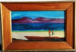 QUADRO - OST - ASSINATURA A IDENTIFICAR  - PRAIA - Mede: C/M: 42X29 cm e S/M : 32X19 cm