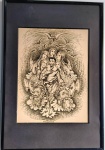 GUIGNARD - QUADRO GRAVURA - SEM VIDRO  - Mede : C/M: 57X39 cm e S/M: 35X26 cm