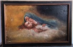 PERONA - `Pietá`Oleo sobre madeira - precisa de restauro - Mede: C/M: 75x50 cm e S/M : 65x39 cm