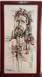 SINVAL FONSECA - Oleo sobre Eucatex - Cristo - Mede: C/M: 92x50 cm e S/M : 83x40 cm