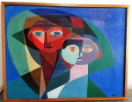 SMET - Quadro cubismo - OST - Mede:  61x38 cm