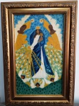 LENA - OST - 1974 - Santa - ricamente emoldurado, linda moldura .Poemas no verso .Mede: C/M: 64x44 cm e S/M : 49x29 cm