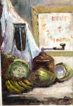 XAVIER O SANTO - Oleo sobre Eucatex -Mede : S/M: 65X36 cm