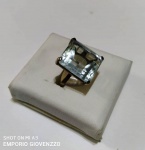 Anel em Prata Paládio com topázio - aro 17 - mede: 17 x 14 mm