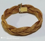 Belíssima pulseira italiana em Ouro 18K com contraste - peso : 37 g - Mede : 20 cm aberta 