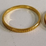 Aliança em Ouro 18K com detalhes frisados - Aro 16 - Peso: 1,39g