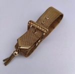 Antiga pulseira em formato de cinto em malha super detalhada - 18 cm aberta 