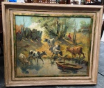 Quadro  Cenas de Pasto  - OST - ACID - assinado VLADAN STIHA . Mede: CM:  94 x 84 cm e SM : 72 x 59 cm. Ref: https://www.invaluable.com/artist/stiha-vladan-n472owshpm/sold-at-auction-prices/