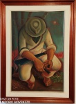 Quadro - OST - HELENO NUNES - "HOMEM DO CAMPO" - Mede: C/M: 112x82 e S/M : 89x59 cm