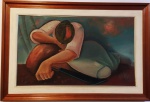 Quadro - OST - HELENO NUNES - "MULHER DO CAMPO" - Mede: C/M: 122x81 e S/M : 98x60 cm