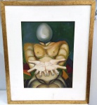 Quadro - JULIANA AMORIM - Oleo sobre Eucatex - Mede: C/M:59x49 cm S/M: 39x29 cm