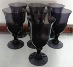 Jogo de 7 taças pretas grandes em vidro. Mede: 15 cm (J)