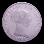 Moeda da Espanha  - 10 Reales - Isabel II - 1852 - Sevilha - Prata (.900) • 13 g • 29 mm - KM# 595