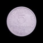 Moeda de Porto Rico - 5 Centavos - Alfonso XIII - 1896 - Prata • 1.25 g • 16 mm - KM# 20 - Alto valor de catálogo