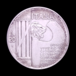 Moeda da Italia - 20 Liras - Vittorio Emanuele III - End of World War 1 - 1928 - Prata • 20 g • 35.5 mm