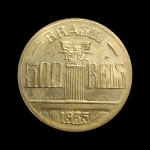 Moeda do Brasil - 500 Reis - Regente Feijo - 1935 - Bronze-Aluminio - Data muito Escassa!!! Moeda Flor de Cunho com brilho de Cunhagem