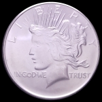 Medalha dos Estados Unidos - Liberty Head - Alusiva ao Peace Dollar - Prata (.999) 31.10Grs - 1 Oz