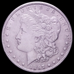 Moeda dos Estados Unidos - 1 Morgan Dolar - 1897 - Prata (.900) • 26.7 gr • 38.1 mm