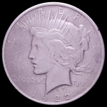 Moeda dos Estados Unidos - 1 Peace Dolar - 1922 D - Prata (.900) • 26.7 gr • 38.1 mm