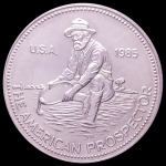 Medalha dos Estados Unidos  - 1 Oz Troy - 1985 - Engelhard - American Prospector - Prata Pura (.999) • 31,1 g • 38,7 mm 
