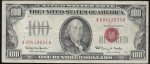 Cedula dos Estados Unidos - 100 Dollars - Selo Vermelho - 1966 - Bonita MBC