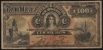 Cédula do Brasil - 100 Mil réis - 1890 - R131 - FALSA DE ÉPOCA 