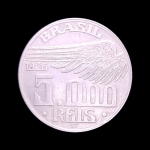 Moeda do Brasil - 5.000 Reis - Santos Dumont - 1936 - Prata