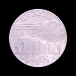 Moeda do Brasil - 5.000 Reis - Santos Dumont - 1936 - Prata