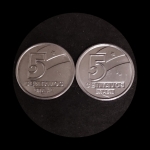 Moeda do Brasil - 5 Centavos -  Reforma Monetária Cruzado Novo -  1989 - 1990 - 2 Moedas - Incluindo a data escassa 1990 - Aço Inox