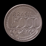 Moeda do Brasil - 5000 Cruzeiros - Tiradentes - Comemorativa do 2º Centenário da Morte de Tiradentes -  1992 - Aço Inox