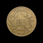 Moeda do Brasil - 500 Reis - 1930 - Bronze-Aluminio - Data Difícil