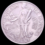 Moeda do Panamá - 1 Balboa - 1947 - Prata • 26.73 g • 38.1 mm - KM# 13