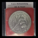 Moeda de Saint Vicente - 4 Dollars - 1970 - Elizabeth II FAO - Inauguração do Banco de Desenvolvimento do Caribe - Cupro-Niquel • 28 g • 38 mm