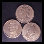Moedas dos Estados Unidos - 1 Dollar Presidential (lote com 3 Moedas) - Rutherford B. Hayes + Millard Fillmore + Andrew Johnson
