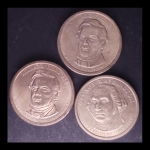 Moedas dos Estados Unidos - 1 Dollar Presidential (lote com 3 Moedas) - Millard Fillmore (2x)  + George Washington