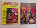 Revista em Quadrinhos AVENTURA E FICÇÃO. Nº2. Editora Abril (1986). Bom estado miolo, lombada separada do miolo./ AVENTURA E FICÇÃO. Nº 7. Editora Abril (1987). Bom estado do miolo, lombada com desgastes e perda de papel.