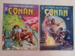 Revista em Quadrinhos A ESPADA SELVAGEM DE CONAN, N° 20 (1986) - Editora Abril. Bom estado, salvo lombada com desgastes/ <br> A ESPADA SELVAGEM DE CONAN, N° 28 (1992) - Editora Abril. Bom estado, lombada com afastamento dos grampos.