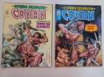 Revista em Quadrinhos A ESPADA SELVAGEM DE CONAN, N° 11 (1991) - Editora Abril. Bom estado, lombada com afastamento dos grampos./ <br> A ESPADA SELVAGEM DE CONAN, N° 12 (1991) - Editora Abril. Bom estado, salvo lombada com desgastes.