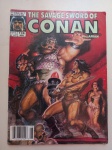 Revista em Quadrinhos THE SAVAGE SWORD OF CONAN. The Barbarian. Marvel Magazine Group. Nº 174. ( Ano 1990).Com algumas manchas na contracapa e última página. Com desgaste na lombada