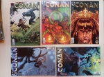 Revista em Quadrinhos CONAN. Nºs. 19-21- 27-30-39. Mythos Editora (2005 a 2007). Muito bom estado.